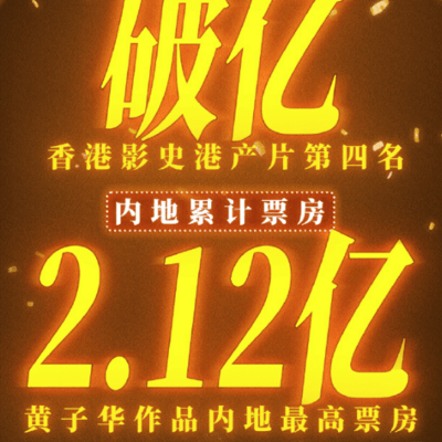 夜王票房破亿，黄子华创纪录