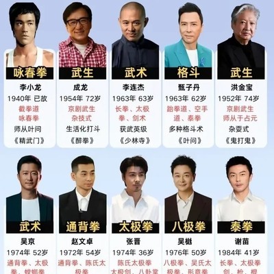 中国十大武打巨星