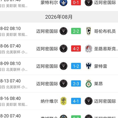 梅西回归难挽迈阿密颓势