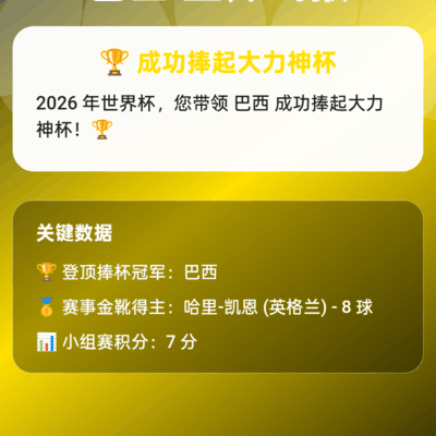 巴西夺冠之路