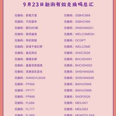 时尚百货城9月兑换码汇总