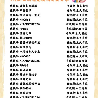 时尚百货城9月兑换码汇总