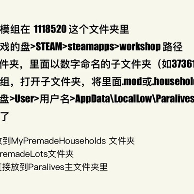 Paralives模组失效临时解决