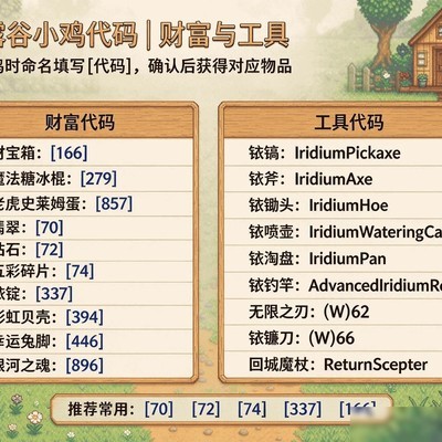 星露谷物语全物品代码表
