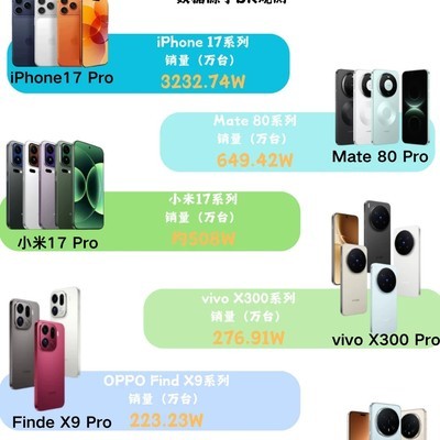 旗舰手机销量排名揭晓