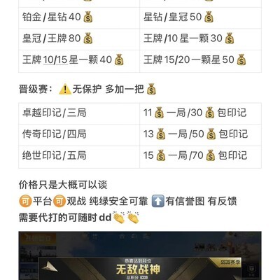 和平精英晋级赛代打