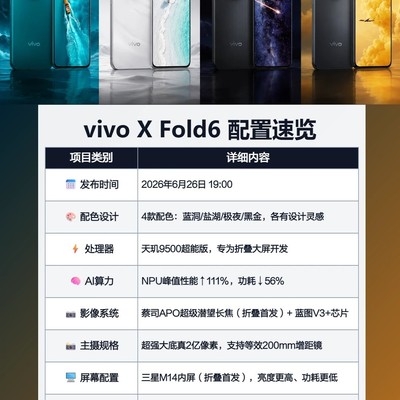 vivo X Fold6黑金版发布
