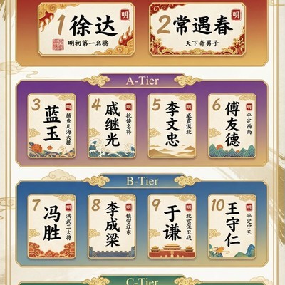 明朝十五大名将排行榜
