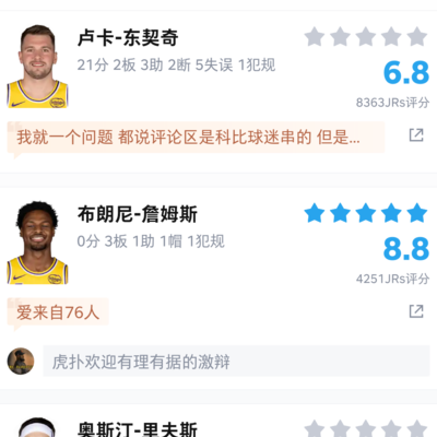 东契奇评分低引争议