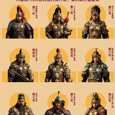 武将战力排行榜引热议