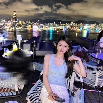 香港维港露天酒吧夜景
