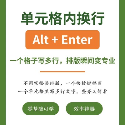 Excel单元格内换行技巧