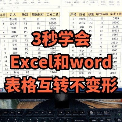 Excel与Word互转防变形技巧