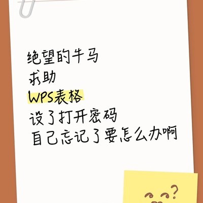 WPS表格密码遗忘求助