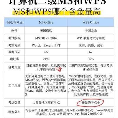 计算机二级MS与WPS选择指南