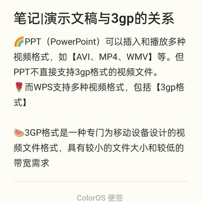 PPT与WPS对3GP格式支持差异