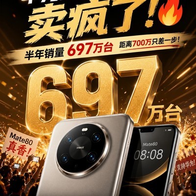 华为Mate80销量破697万