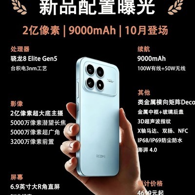 红米K100 Pro Max配置曝光